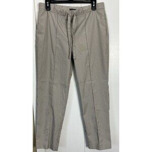 Worthington Womens Checkered Tan/Blue/Gold lined Jogger Pants Size Small